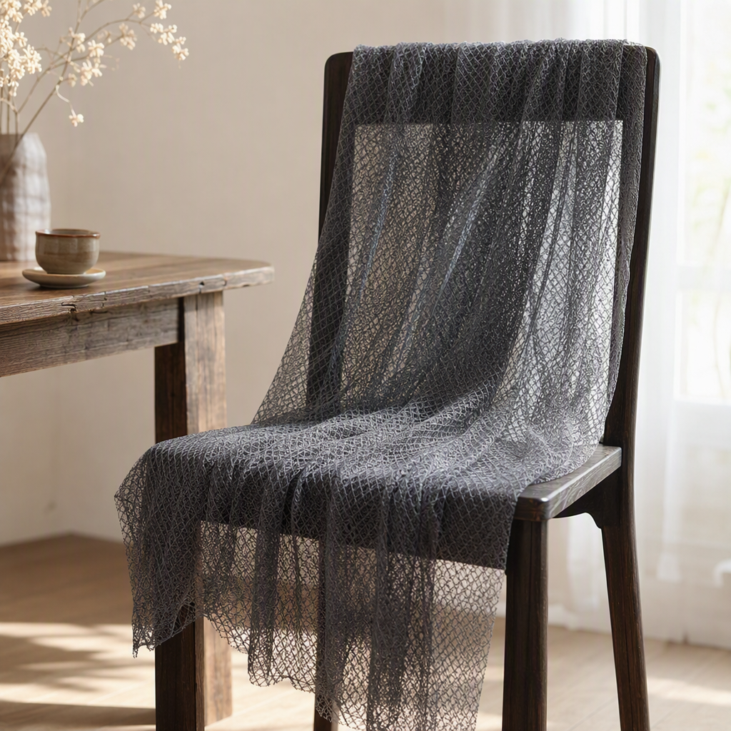 Polyester small Earth mesh, fashionable black mesh fabric, breathable and lightweight clothing decoration material, DIY fabric, wholesale fabric details Picture