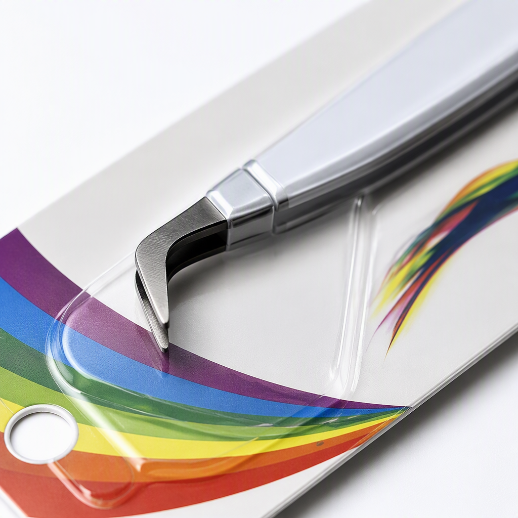 Patrón de arco iris pinzas de acero inoxidable detalles de metal plateado delicado embalaje portátil elegante y duradero navina PT-7 Application Scenario