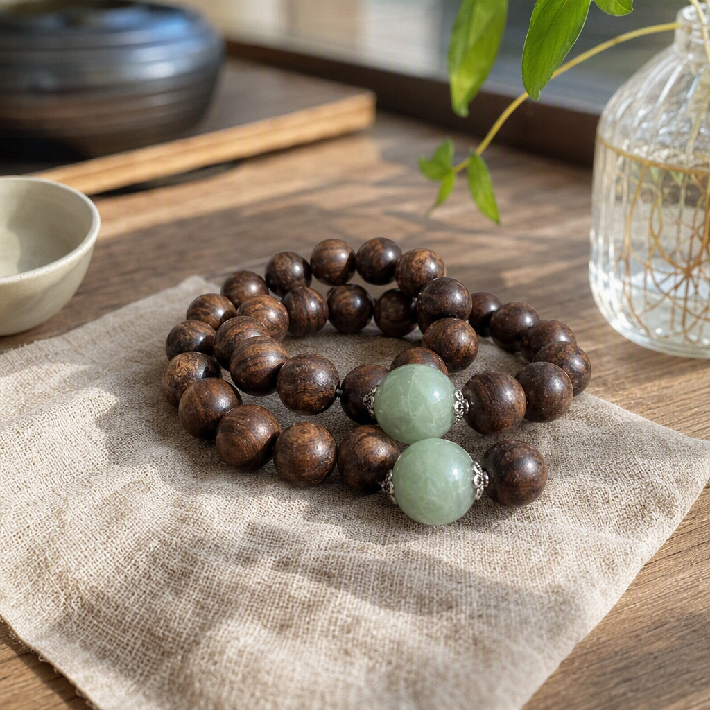 Moda seda dorada madera "xiuyu" perlas pulseras mujer estilo nacional decoración de la mano personalidad simple tejido a mano tendencia accesorios