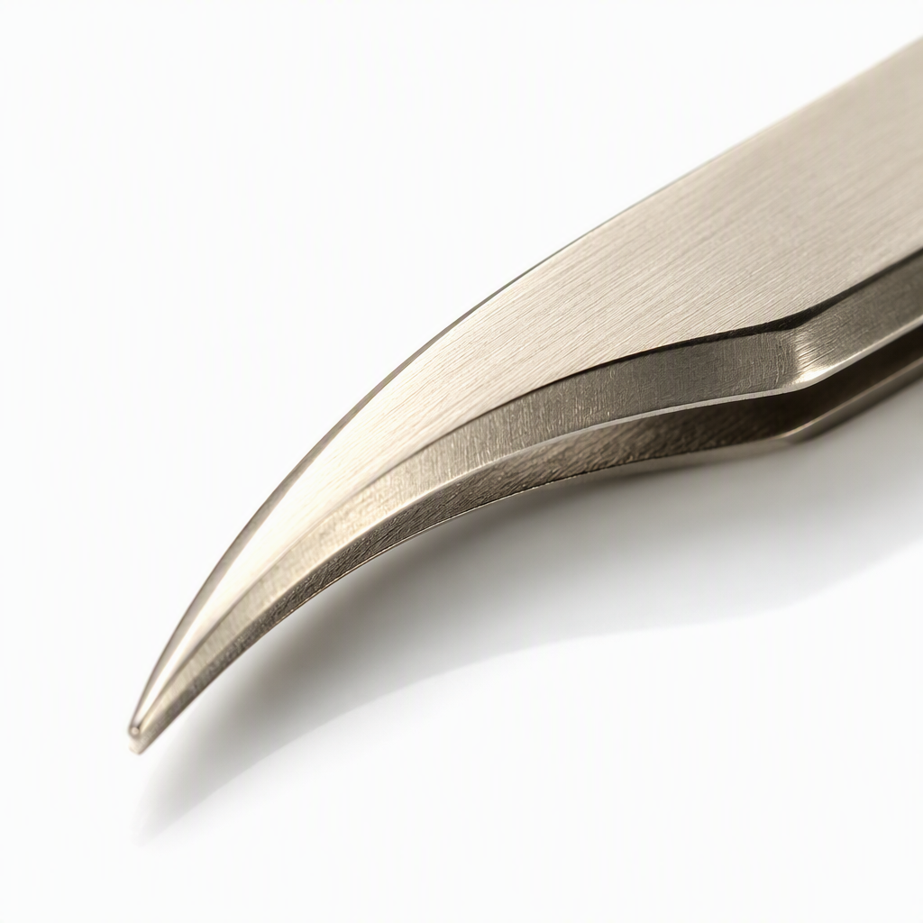 The silver stainless steel dolphin-shaped tweezers are durable and practical for meticulously picking up beauty tools Application Scenario