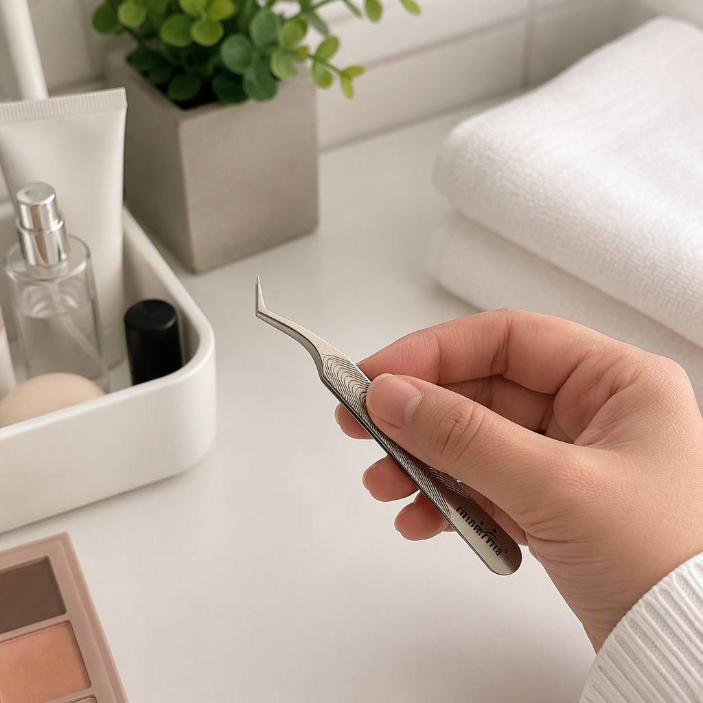 Rainbow-colored packaged stainless steel tweezers for beauty and eyebrow shaping, a precise and multi-purpose tool for holding details Picture