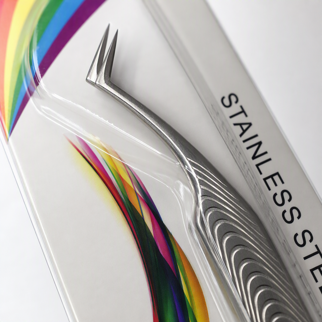 Rainbow-colored packaged stainless steel tweezers for beauty and eyebrow shaping, a precise and multi-purpose tool for holding Application Scenario