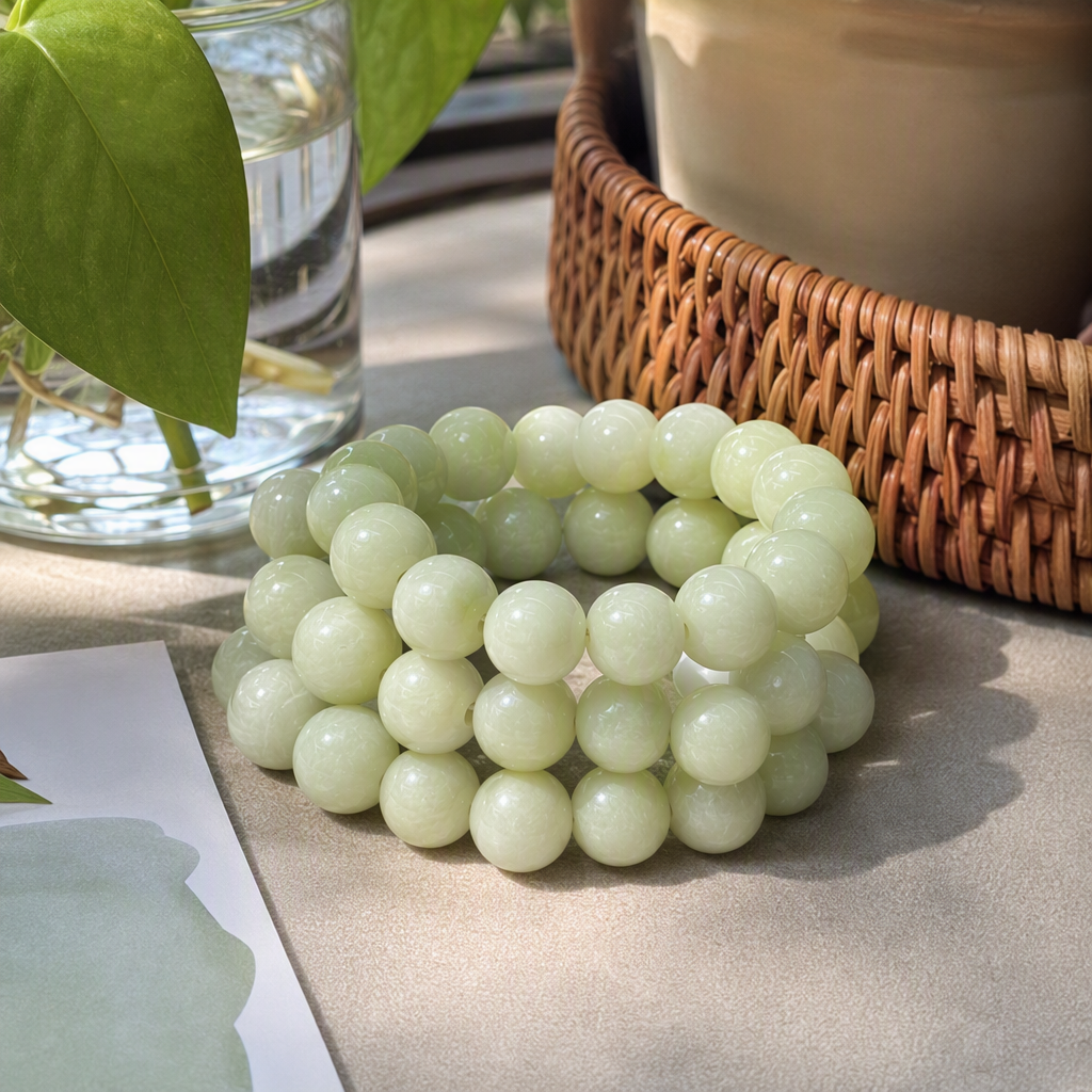 Dátiles redondos jade natural verde "xiujade" pulseras sencillos para hombres y mujeres accesorios tendencias multifuncionales regalos en vivo