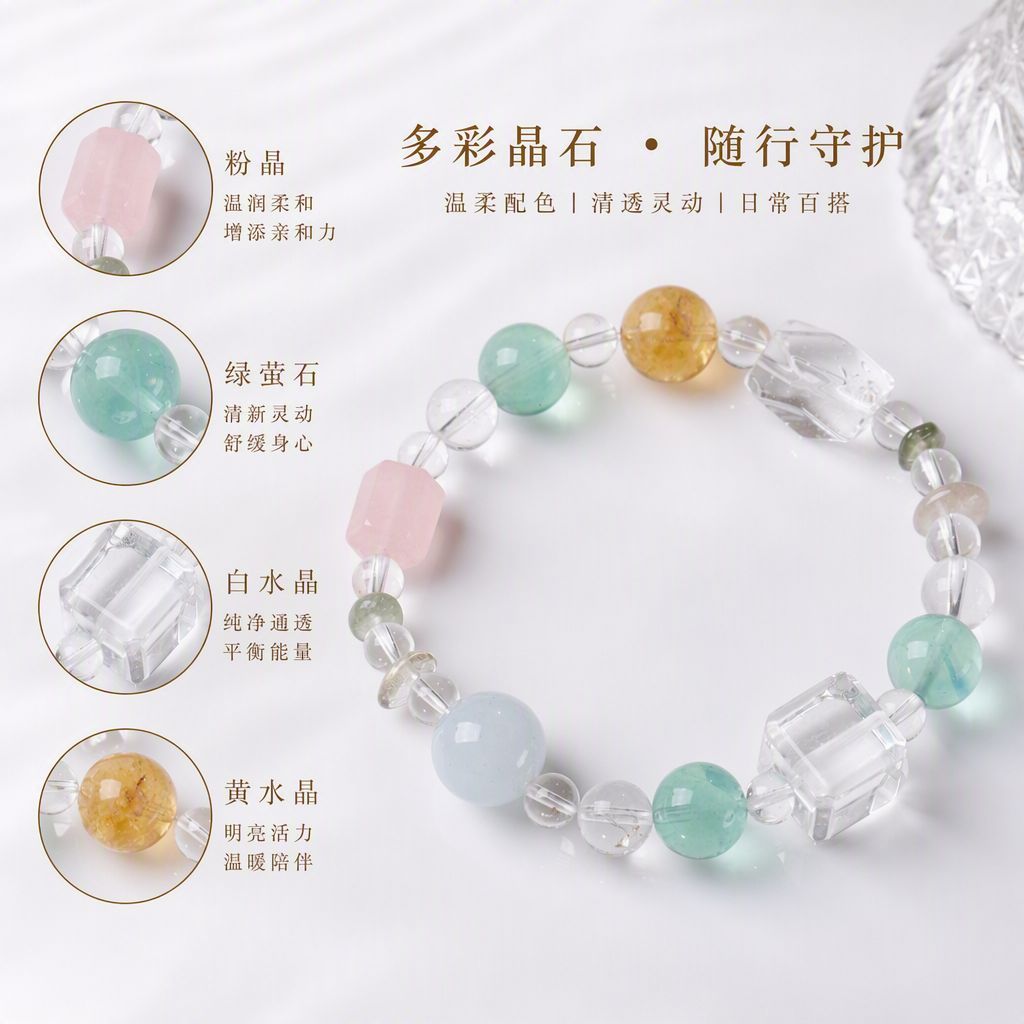 【 Yajinpei Jewelry 】 Large-sized crystal fashion bracelets and accessories, simple and versatile, trendy bracelets and accessories details Picture