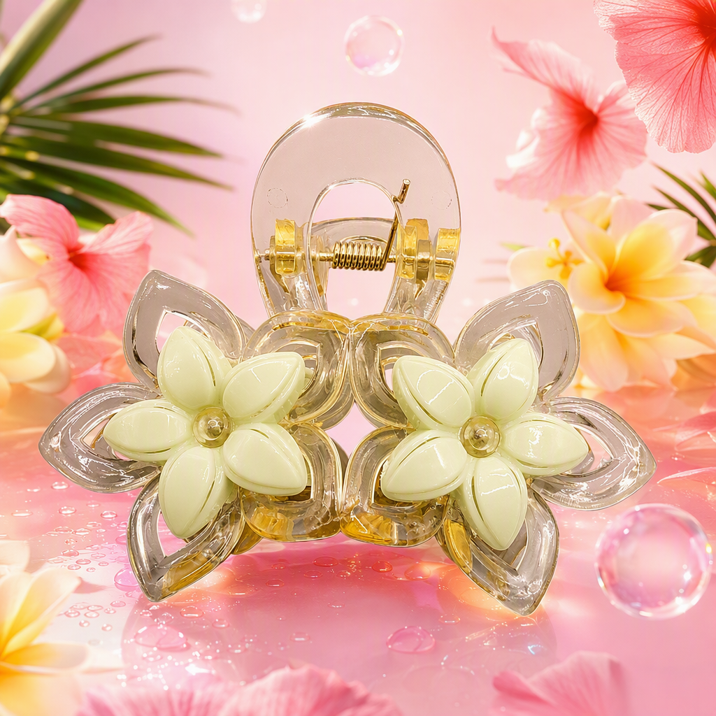 Fashionable transparent flower-shaped hair clips, sweet and cute hair accessories, hairstyle decoration, hair accessories for women, simple and versatile Specification image