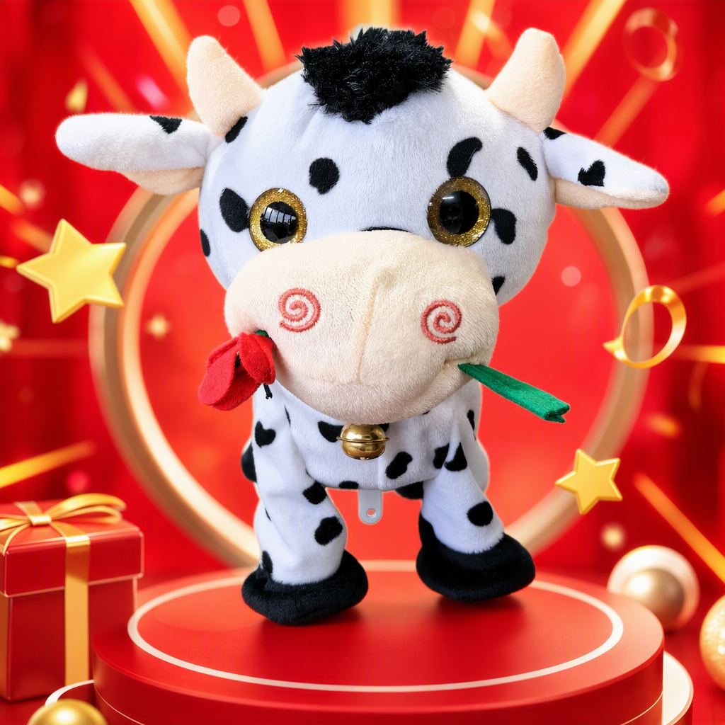 Cute black and white spotted cow doll, reborn doll, modified doll, Capibara Capybara Dudu figurine, children's toy Specification image