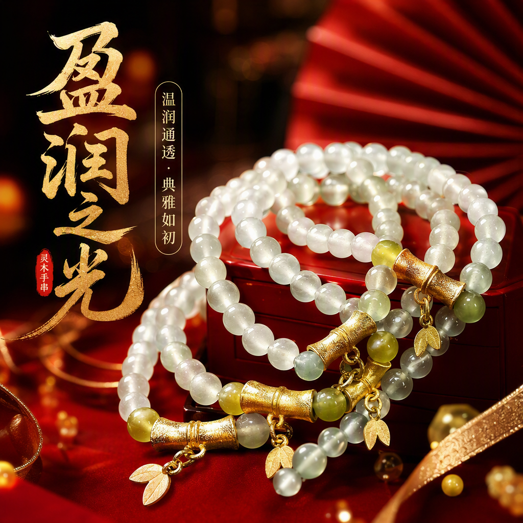 Fashionable Xiuyan jade bracelet for girls and students, a fresh and innocent gift for daily wear. Bamboo joint leaf accessories, elegant and dazzling. Live broadcast