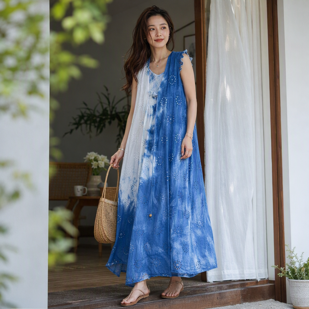 Multicolored tie-dyed fabric printing material, handcrafted clothing, bag decoration material, wear-resistant and washable details Picture