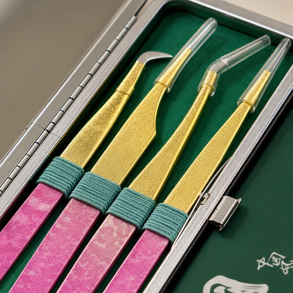 Guozao caja de hierro verde de tres pinzas de uñas juego de patrón de león de baile patrón rosa manijas pinzas de oro pequeño espejo herramienta de manicura portátil Application Scenario