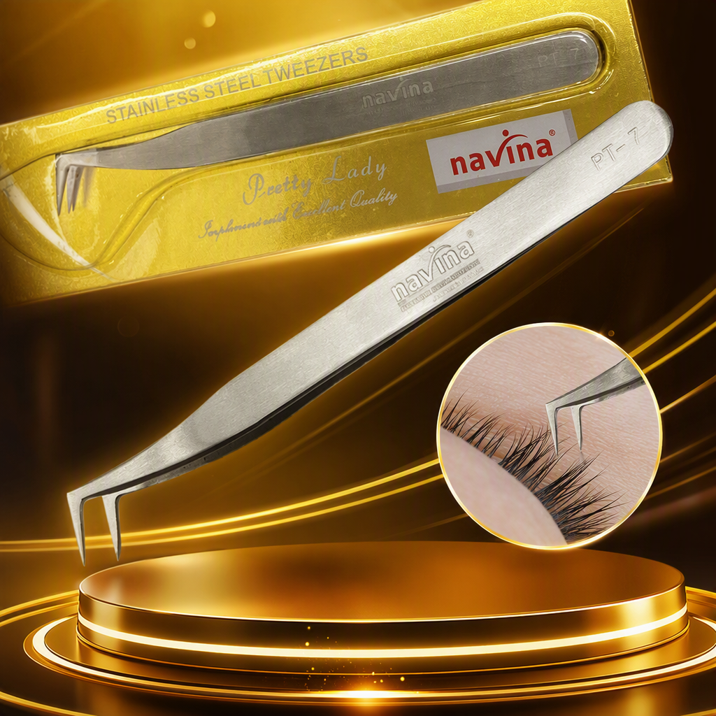 Golden packaging stainless steel tweezers for meticulous clamping, silver tweezers for exquisite beauty tool set, portable beauty clips Specification image
