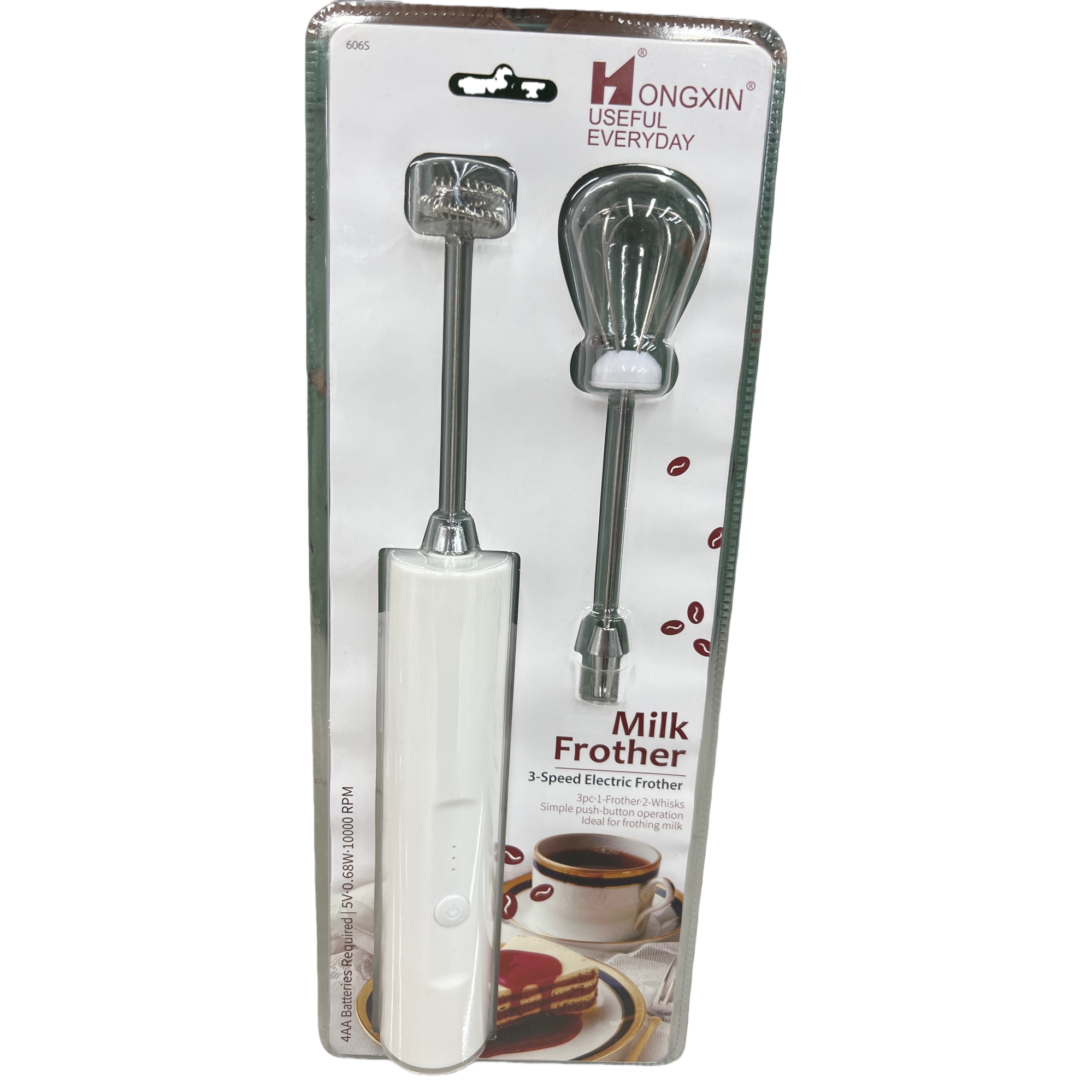 Multi-functional white electric milk foam mixer, egg beater head, household milk foam whipping tool Item Picture