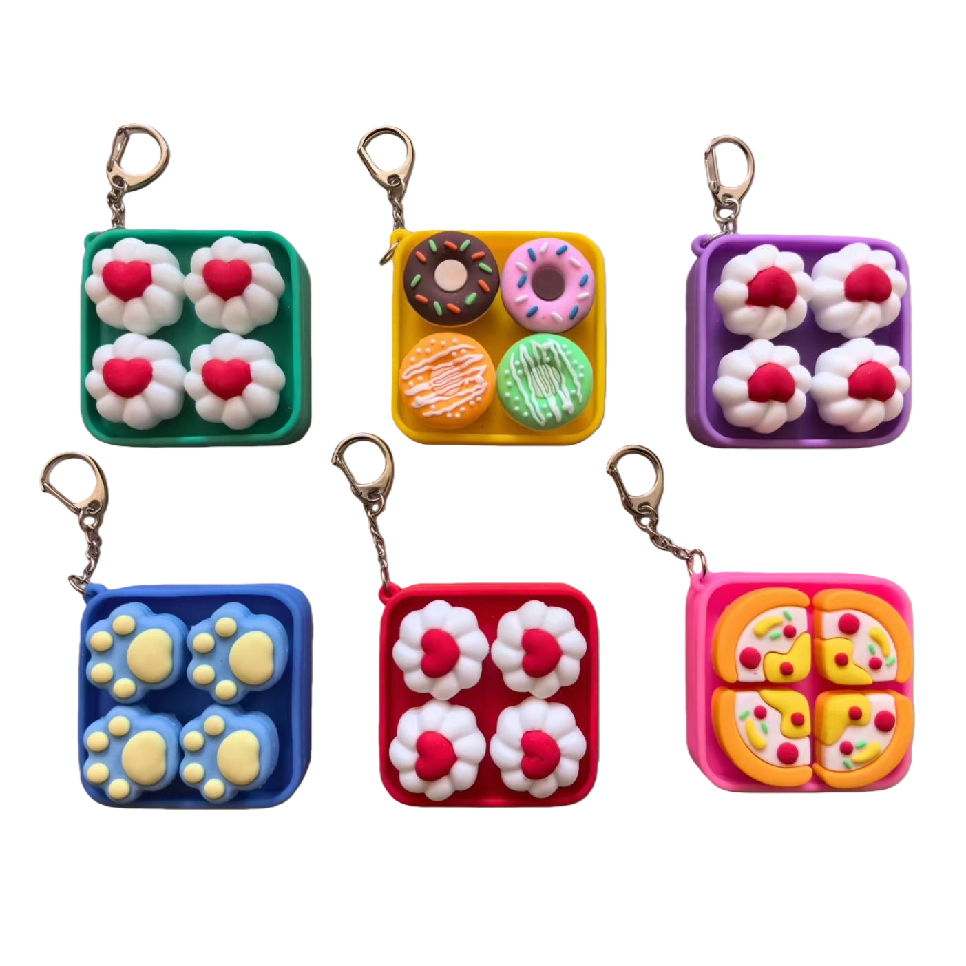 Colorful silicone keychains, mini dessert-shaped decorations, cute and creative key pendants, gift items Item Picture