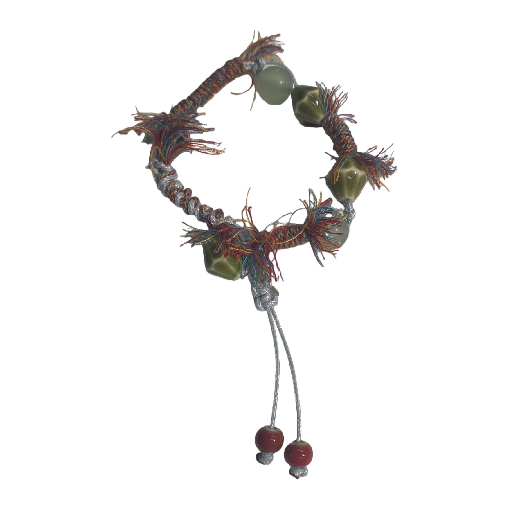 Tibetan-style hand-woven Jingdezhen ceramic bracelet, jade bracelet, fashionable, simple and versatile, trendy student style, traditional Chinese style and retro style jewelry customization Item Picture