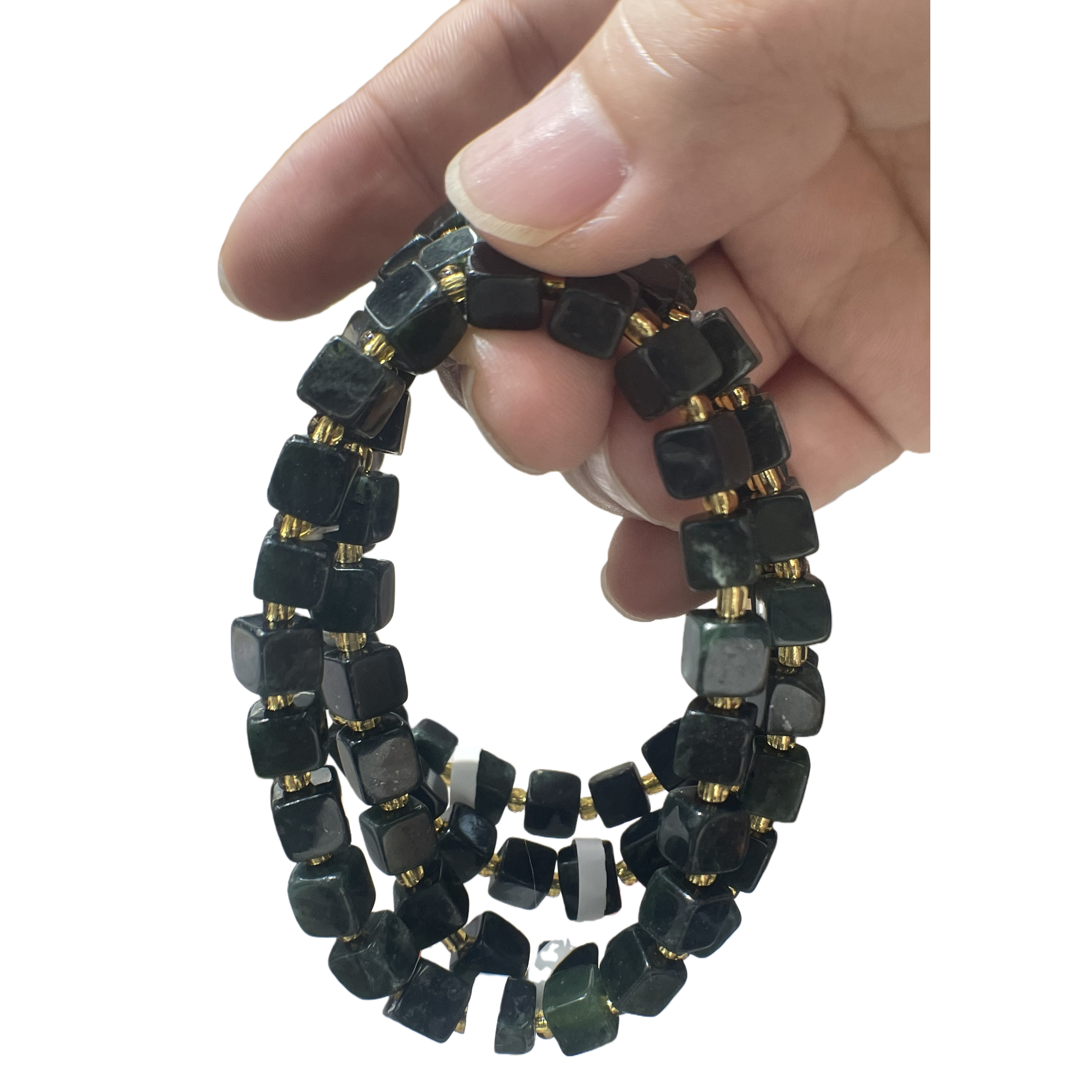 Natural jade cubo de azúcar cadena de mano 6mm longjiang jade calma atmósfera versátil estudiante hombre mujer tendencia accesorios accesorios Item Picture
