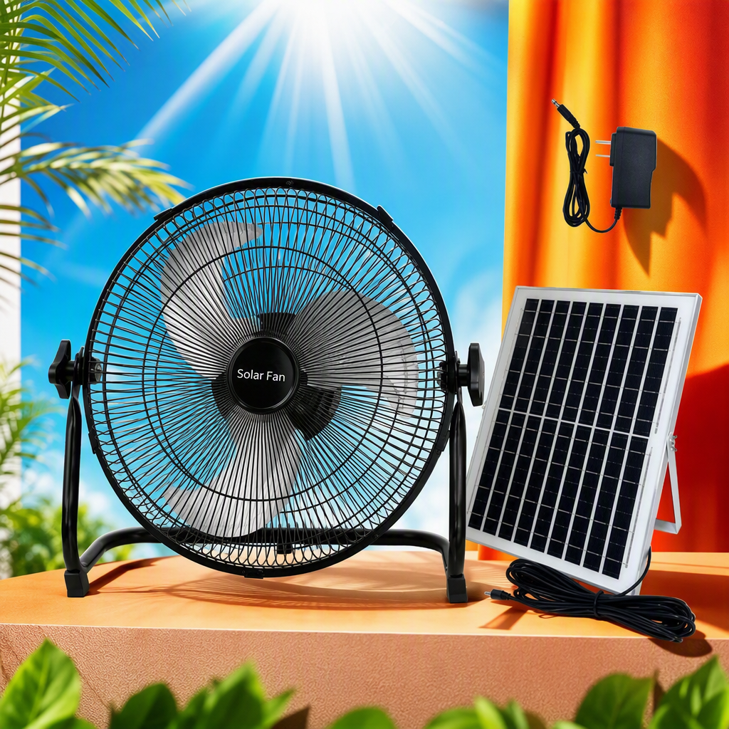 Stylish and quiet black floor-standing desktop fan with large air volume, energy-saving and quiet design for home and office use Specification image