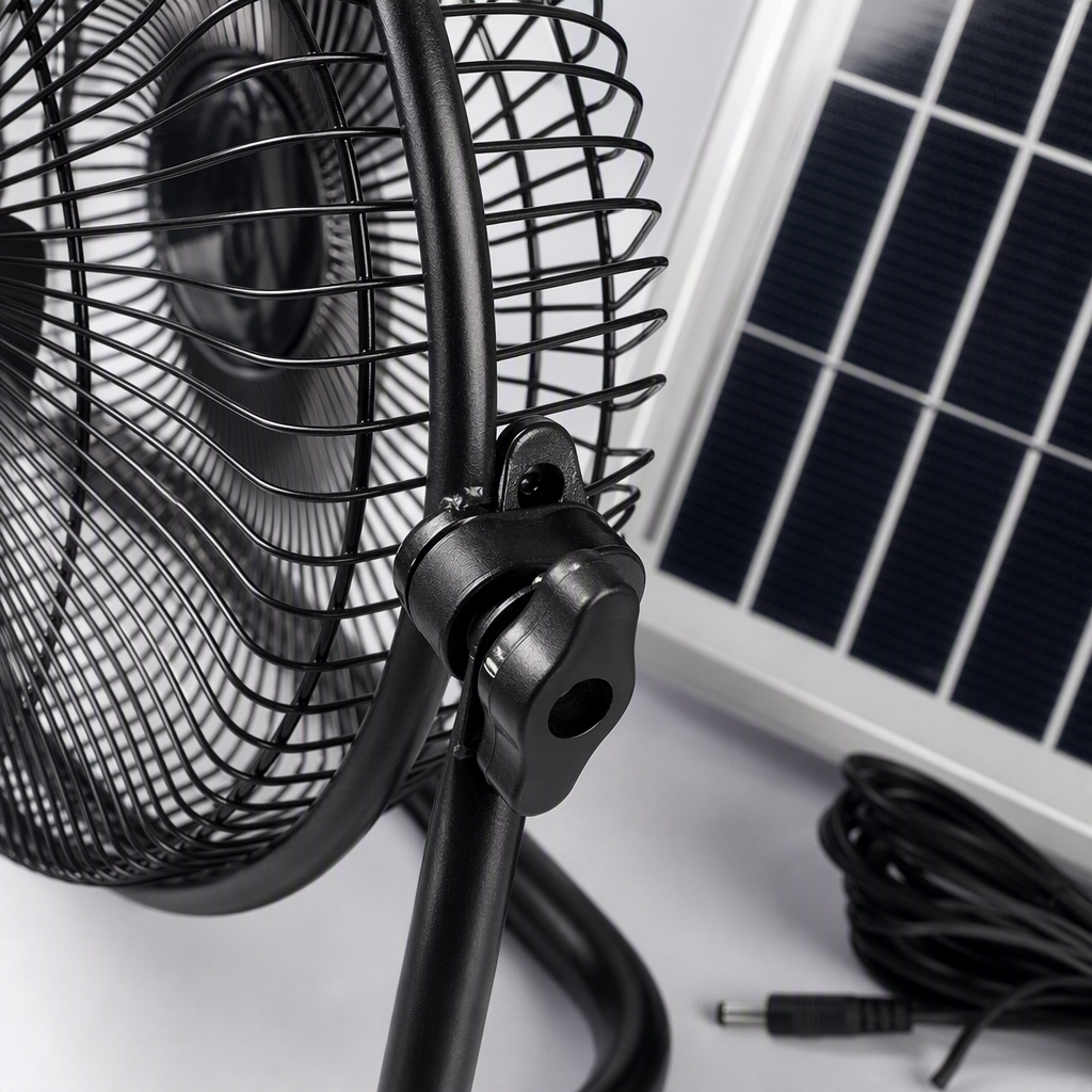 Stylish and quiet black floor-standing desktop fan with large air volume, energy-saving and quiet design for home and office use Application Scenario