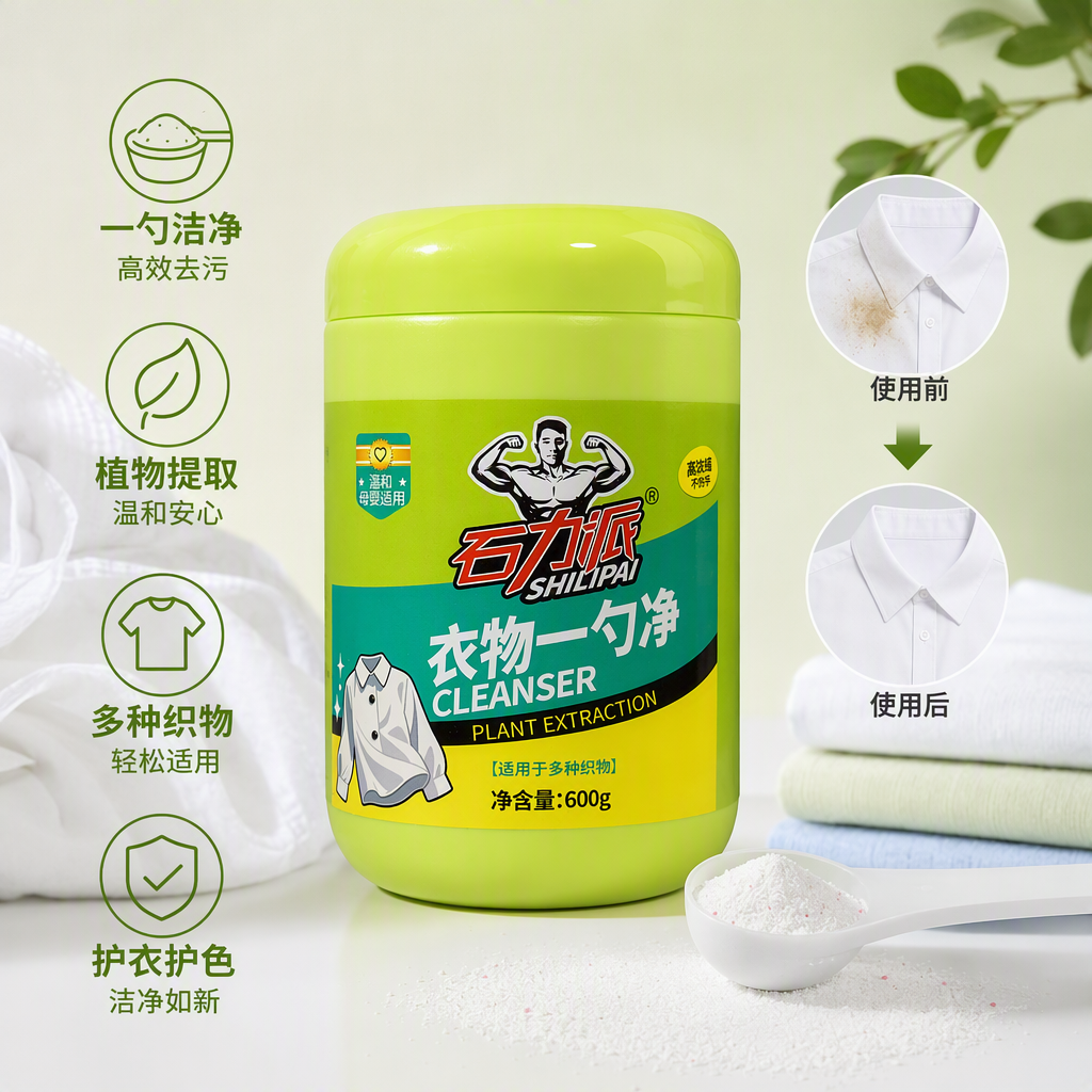 衣物净一勺净衣物去污清洁剂强效除渍家庭洗涤用每罐600g衣物一勺净