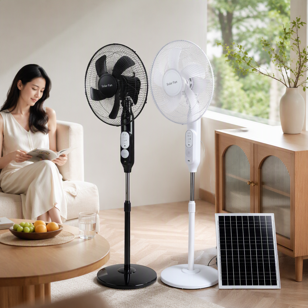 Silent desktop fan for home use, adjustable in white and black, summer cool breeze, small portable fan details Picture