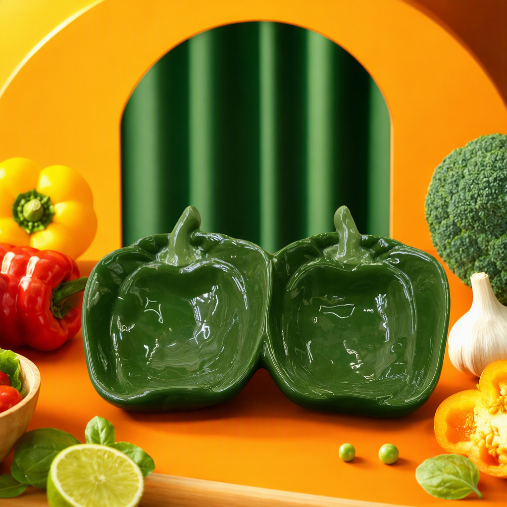 Multi-compartment green apple-shaped dinner plate, creative fruit plate, kitchenware, simple and fashionable home decoration plate Specification image
