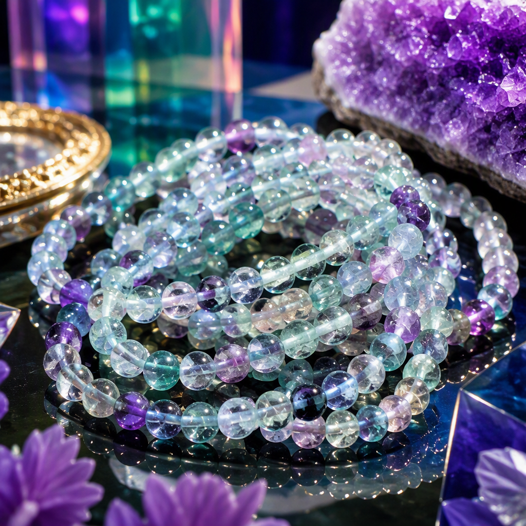 Colorful fluorite fashionable and fresh bracelet for girls, students, white-collar workers, youth, versatile, personalized and trendy bracelet accessories. Women's style, 6mm