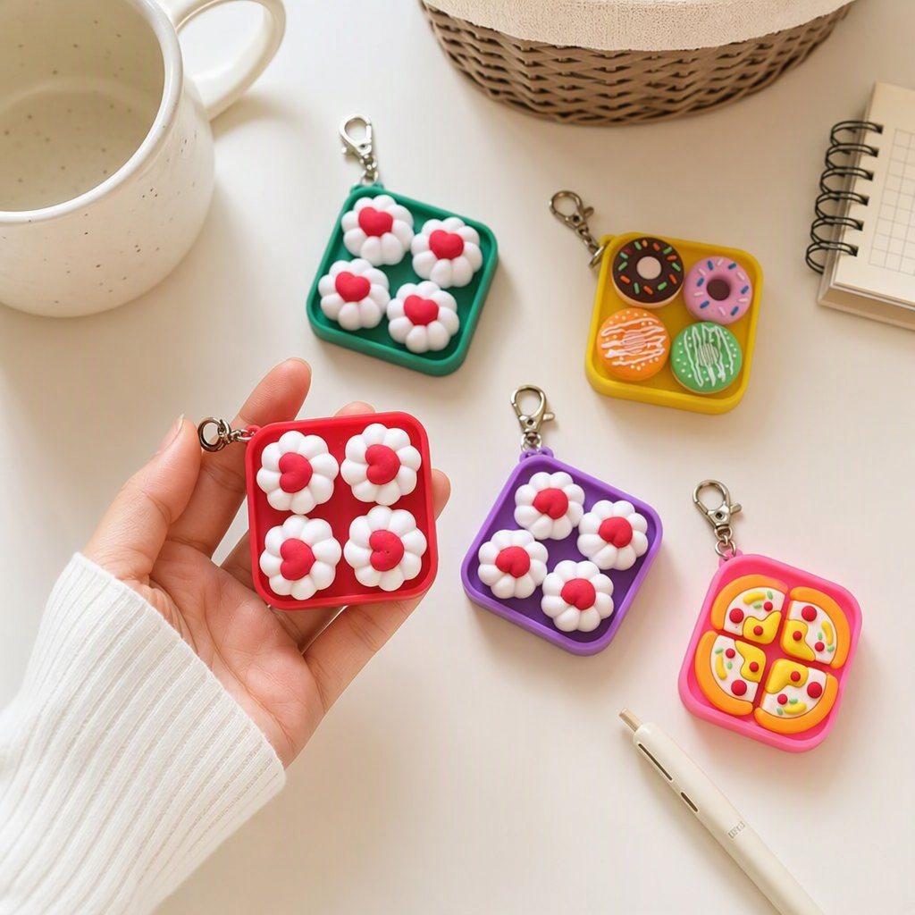 Colorful silicone keychains, mini dessert-shaped decorations, cute and creative key pendants, gift items details Picture