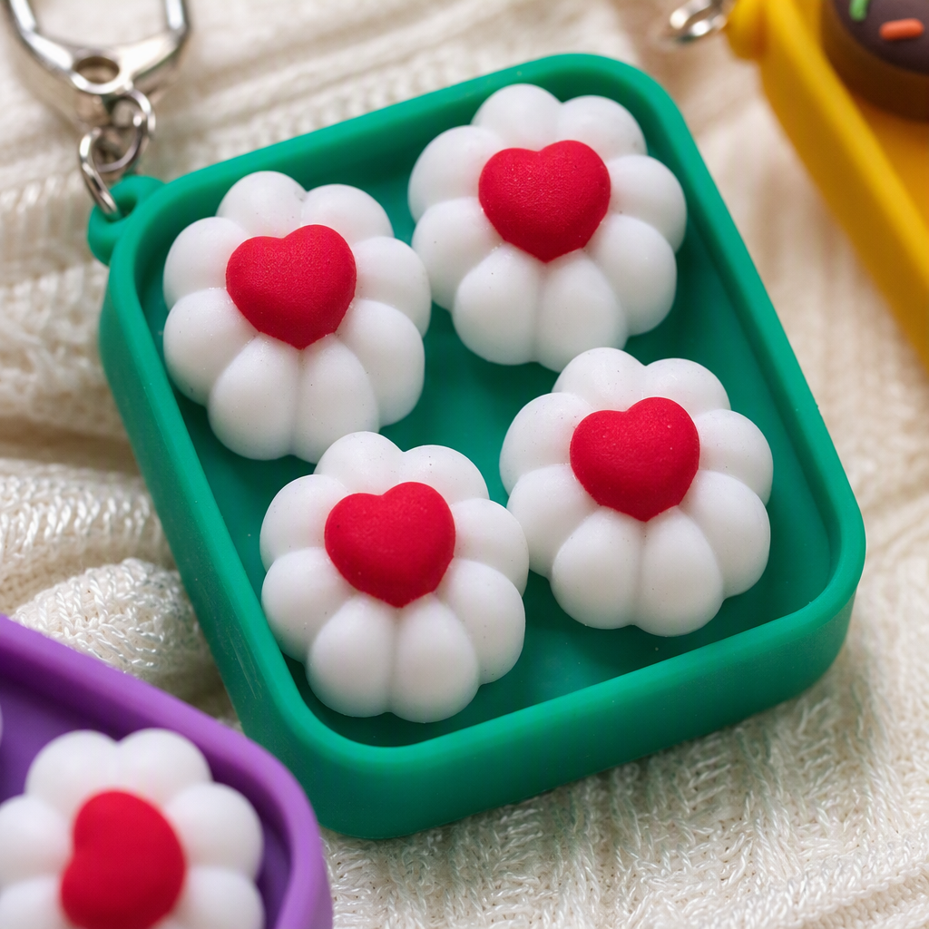 Colorful silicone keychains, mini dessert-shaped decorations, cute and creative key pendants, gift items Application Scenario