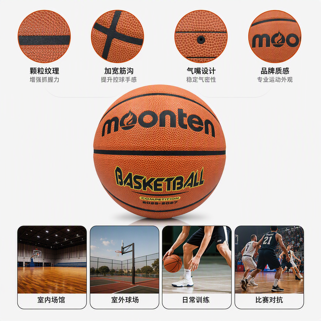 Wear-resistant and anti-slip orange basketball professional competition training sports equipment, suitable for adults and children, size 7 adult basketball
