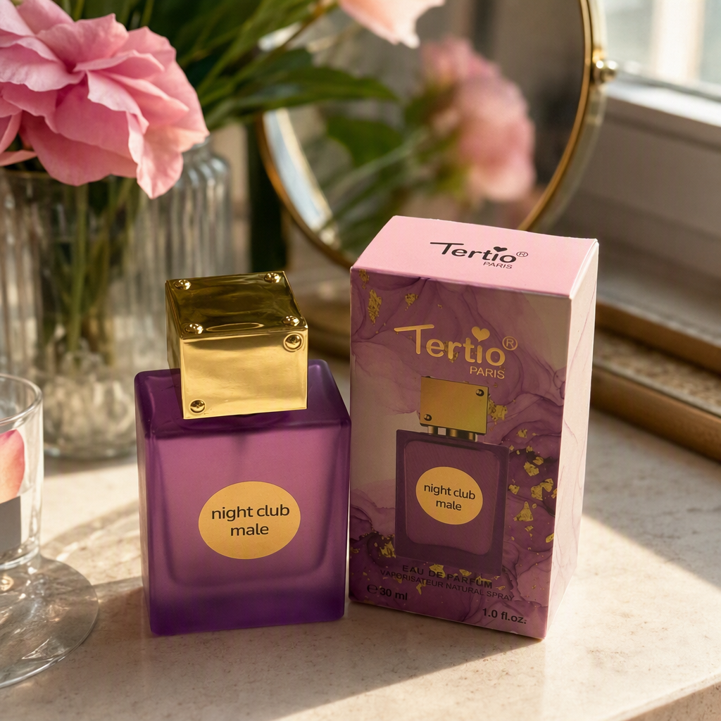 Elegant purple perfume bottle with pink packaging box, fashionable and exquisite fragrance gift box set details Picture