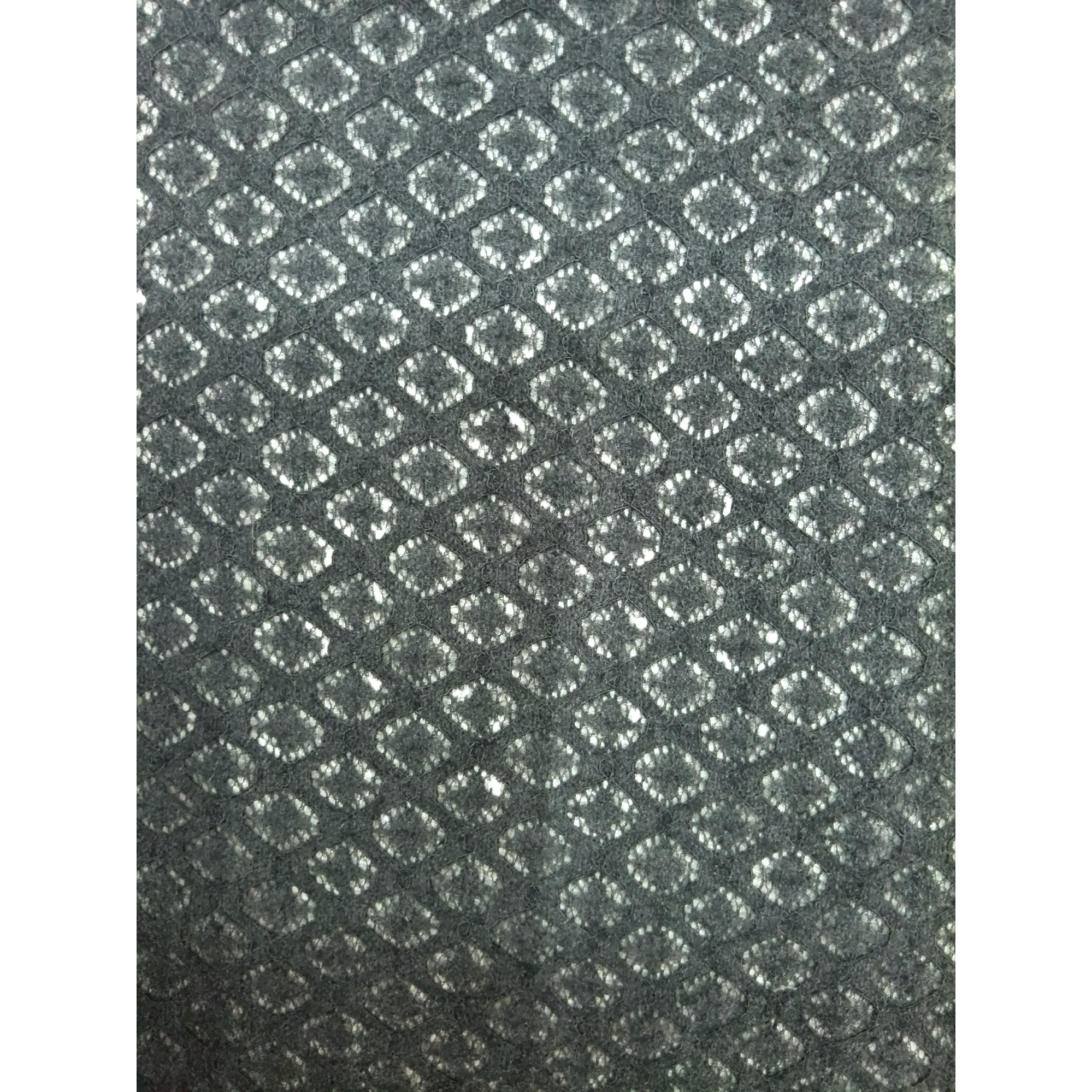 Elegant grey diamond-shaped hollowed-out knitted fabric for spring and summer thin breathable casual wear Item Picture
