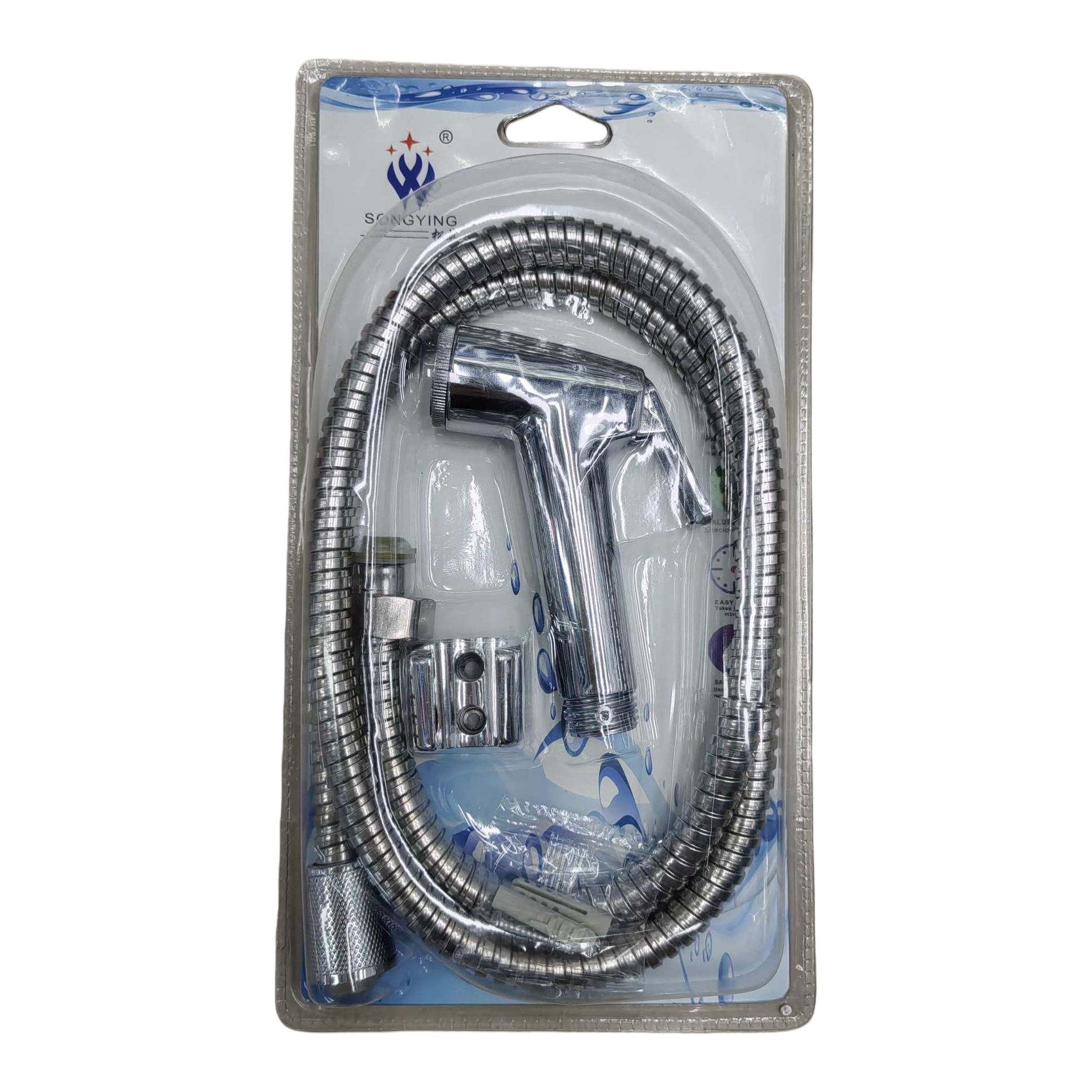 High-end silver shower head set, multi-functional showerhead, all-copper anti-rust home bathroom accessories, simple and fashionable Item Picture