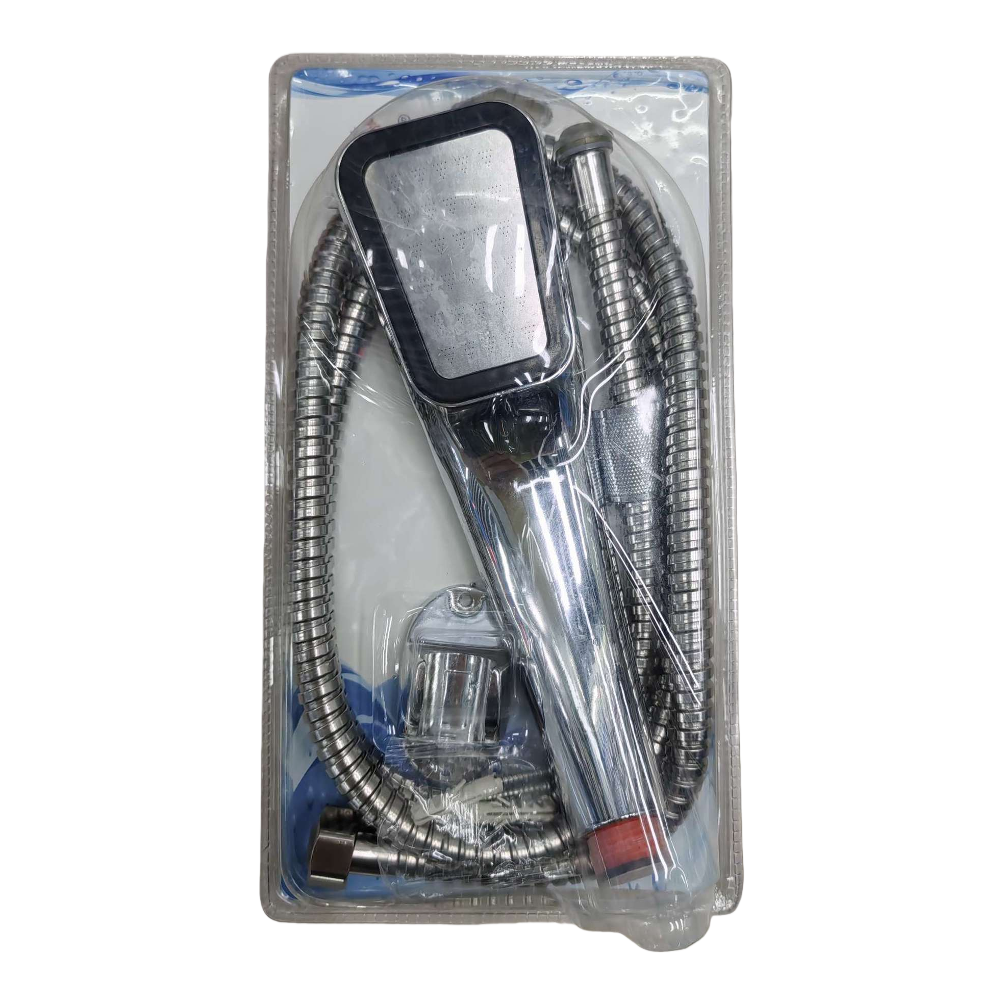 High-end silver shower head set, multi-functional water-saving nozzle, bathroom accessories, simple and modern design Item Picture
