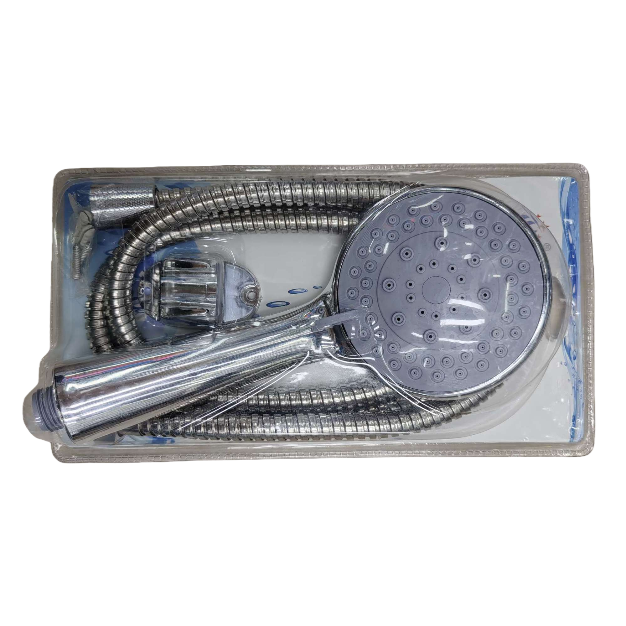 Multi-functional silver showerhead shower set, high-pressure pressure-increasing water-saving showerhead, bathroom supplies, all-copper accessories Item Picture