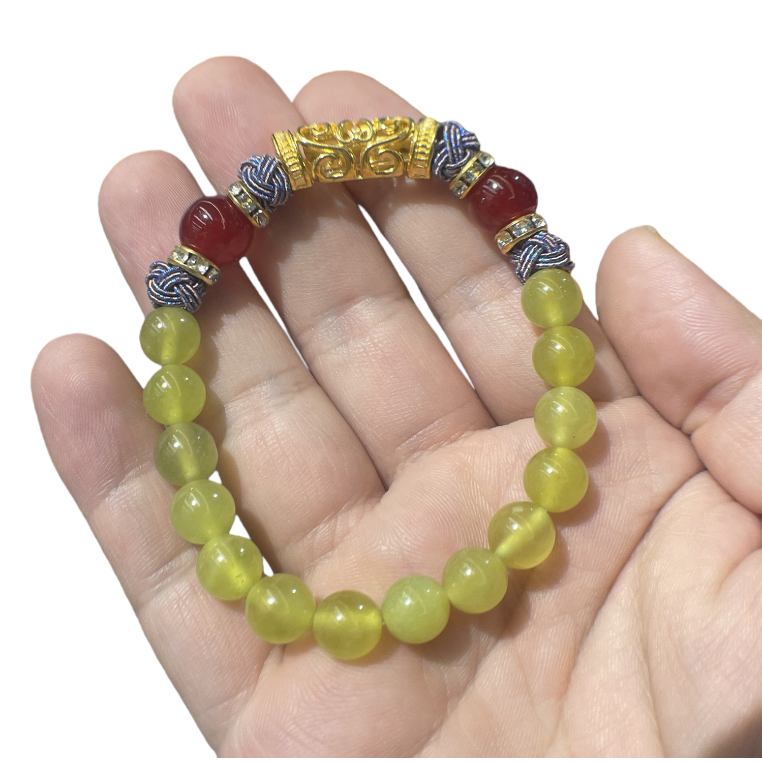 Gold jade hollowed-out red agate jade bracelet, natural Xiuyan jade, ladies, students, white-collar workers, smooth roads, symbolizing jewelry and bracelet, live-streaming, gift jewelry Item Picture