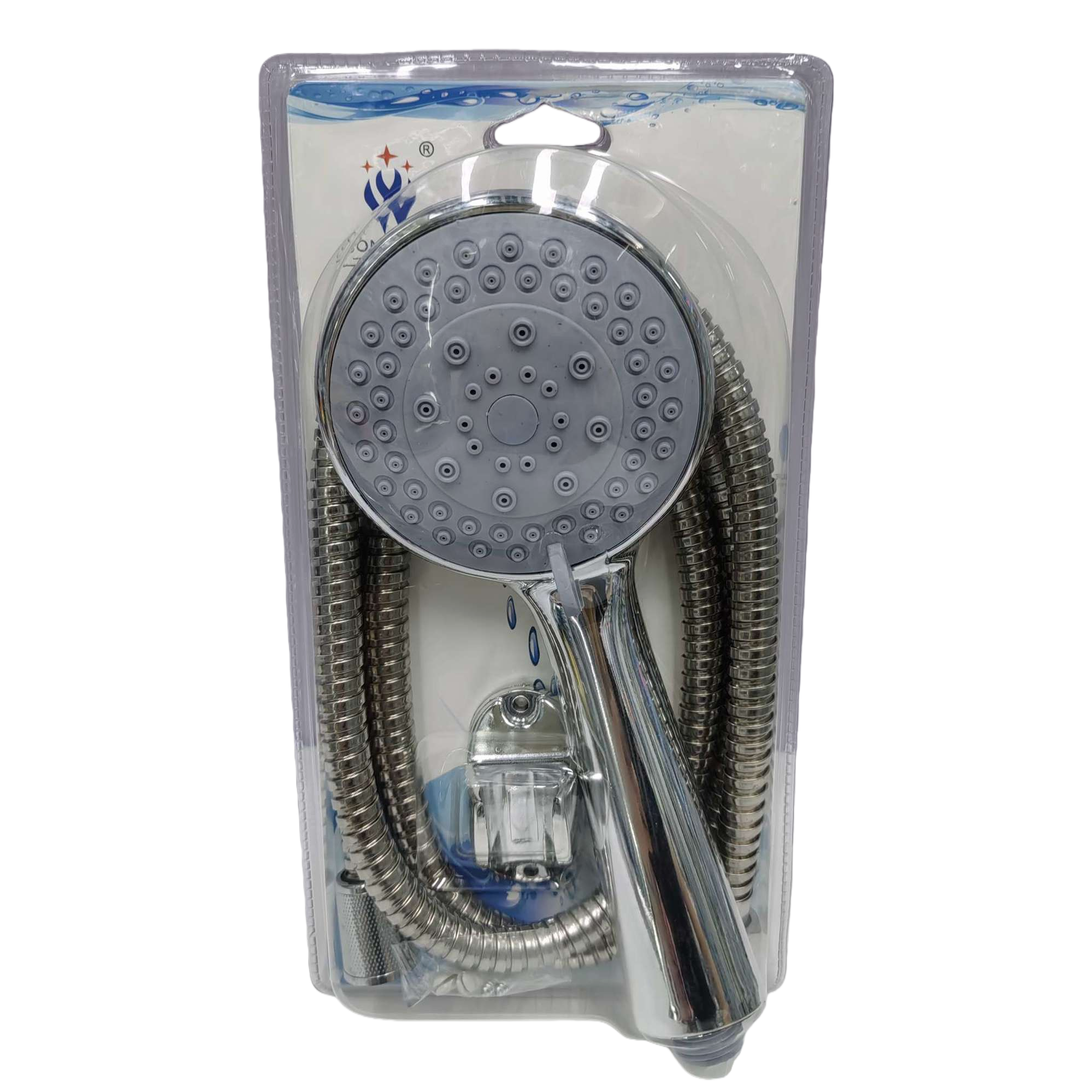 High-end silver showerhead set, multi-functional shower head, bathroom accessories, simple, fashionable and durable home decoration Item Picture