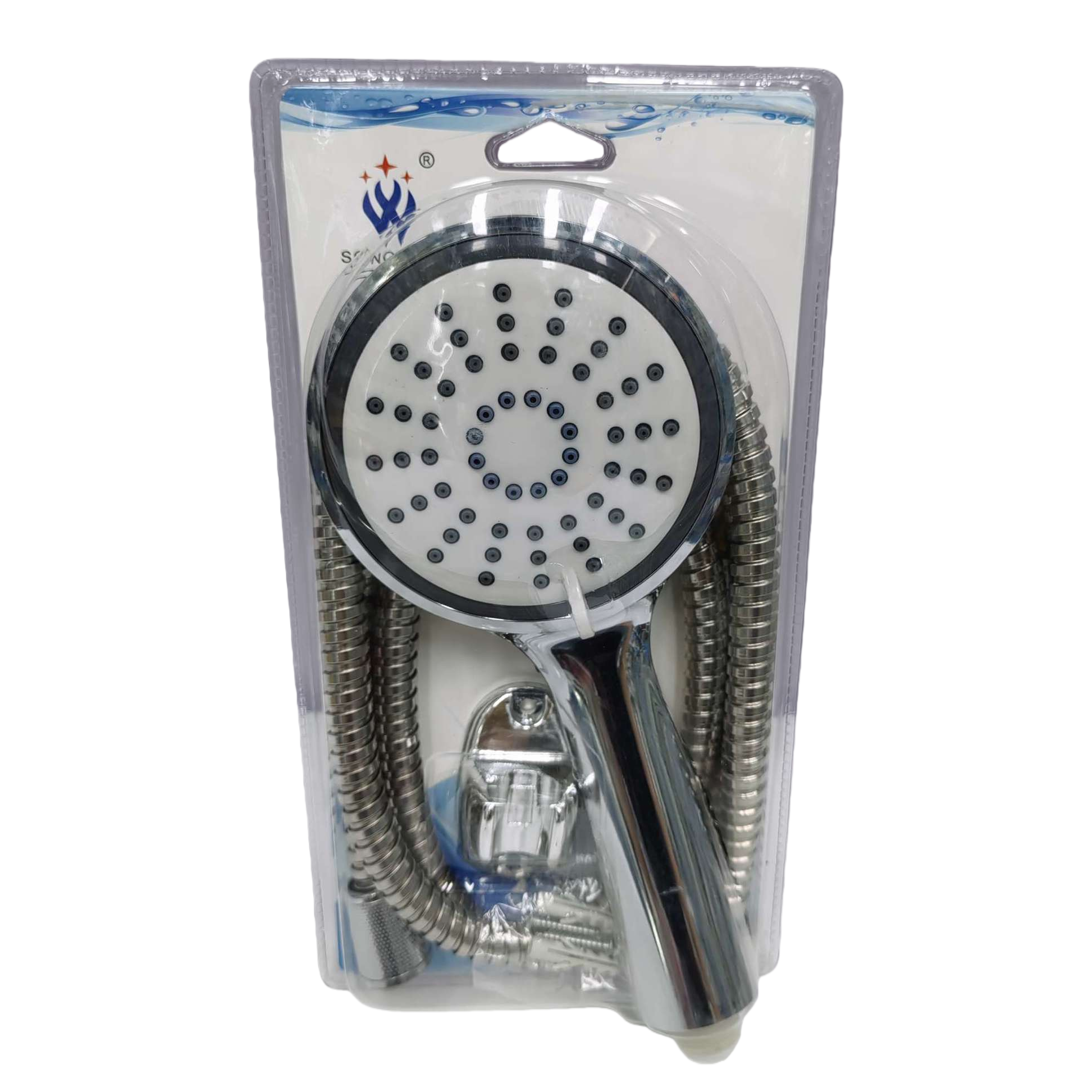 High-end silver shower head set, bathroom all-copper pressurized multi-functional bath accessory set Item Picture