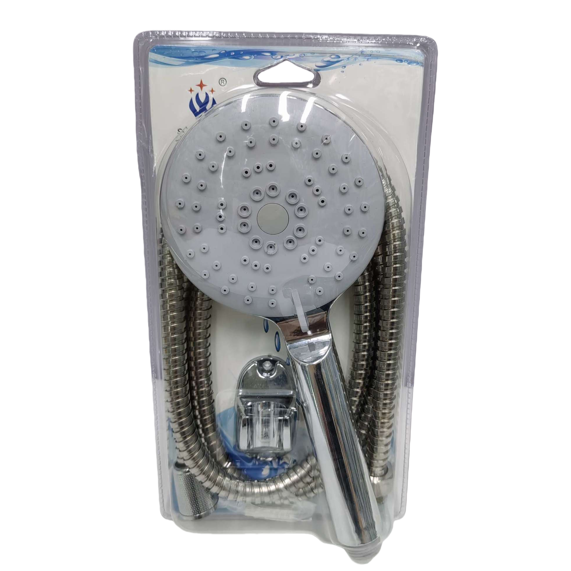 Multi-functional showerhead and shower head set, high-pressure pressure-increasing, all-copper silver bathroom accessories, simple and modern design Item Picture