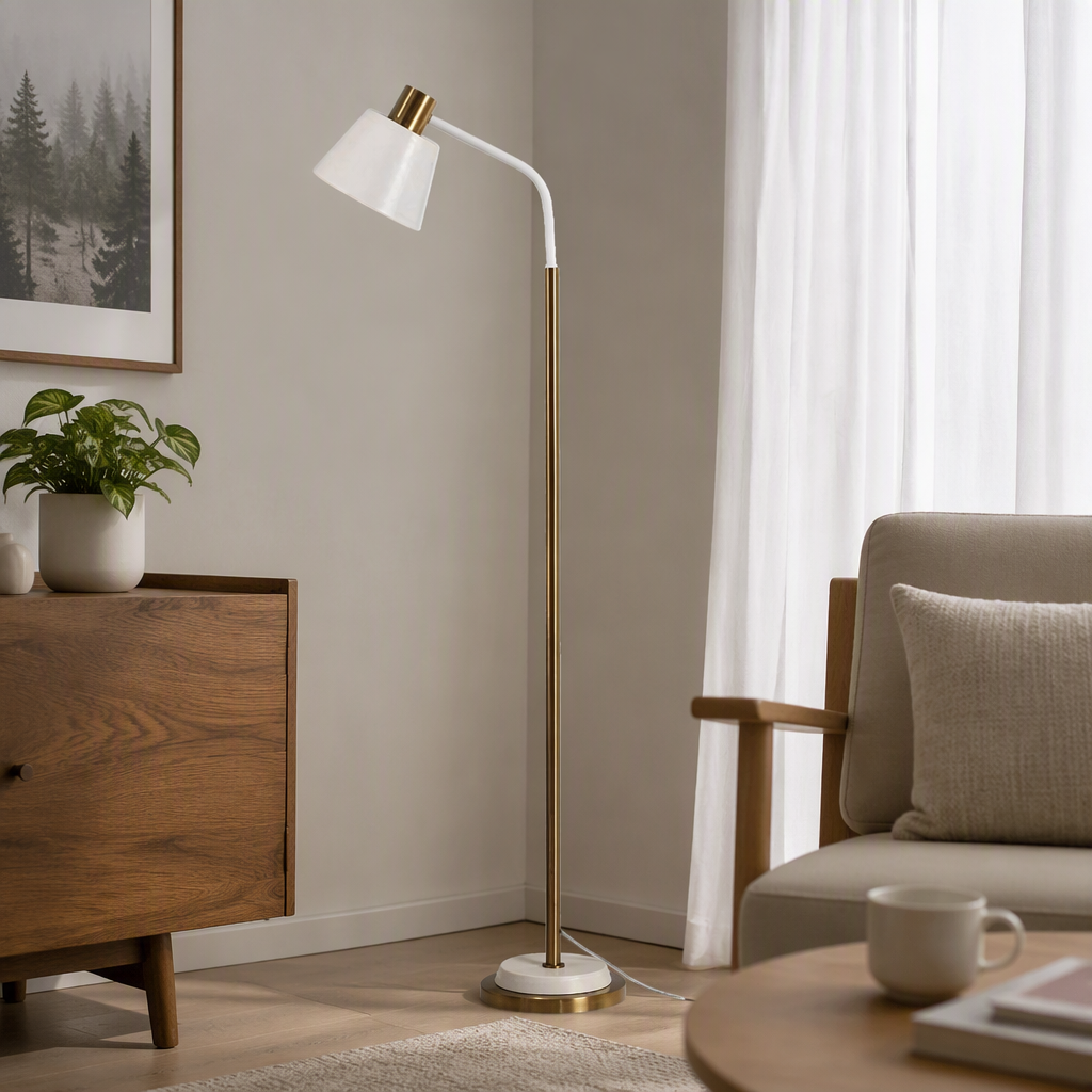 Modern and simple floor lamps for bedrooms, living rooms, reading rooms and studies, creative standing lamps, warm lighting, strong sense of design details Picture