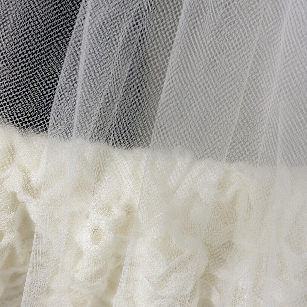 Polyester double-thread American mesh, fashionable white mesh dress, breathable and light, new summer elegant and versatile women's fashion style Application Scenario