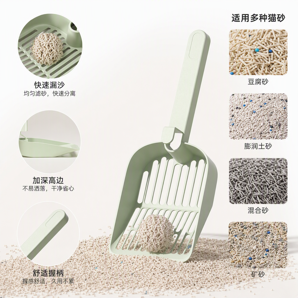 Multi-color pet cat litter shovel cleaning tools, pet supplies, cat toilet shovel, cat litter shovel cleaning, portable and durable pet wet wipes, pet pads, feeding supplies details Picture