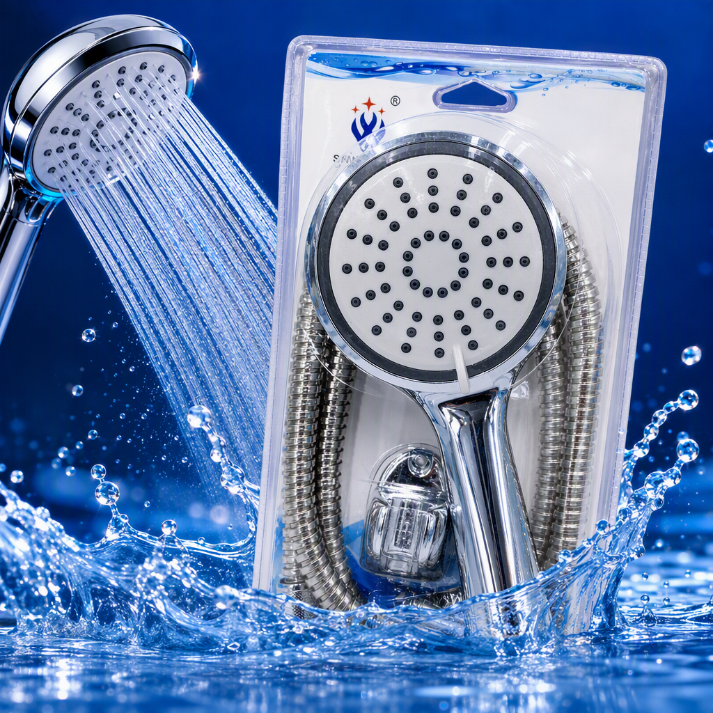 High-end silver shower head set, bathroom all-copper pressurized multi-functional bath accessory set Specification image