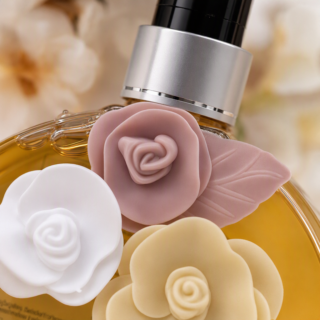 وكانت الزهرة الذهبية مزخرفة بالزهور المغطاة بأغطية علب علب البيضاء تحتوي على عطر رطبة Application Scenario
