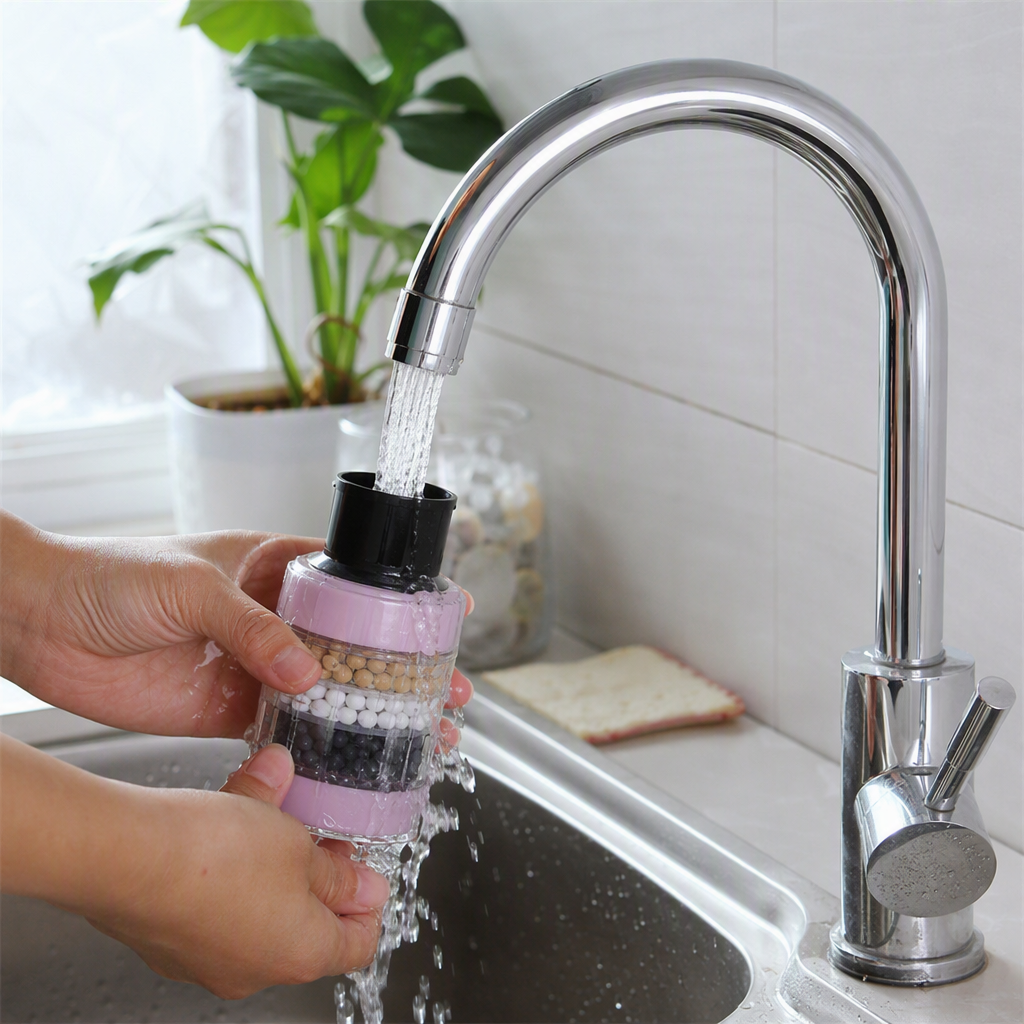 Ducha de agua de filtro rosa cabezal de ducha multifuncional ahorro de agua presurización productos de baño para el hogar cómodo y suave details Picture