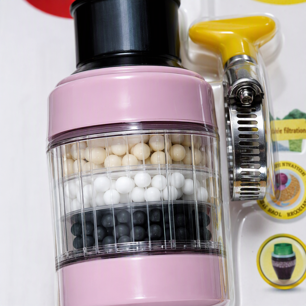 Ducha de agua de filtro rosa cabezal de ducha multifuncional ahorro de agua presurización productos de baño para el hogar cómodo y suave Application Scenario