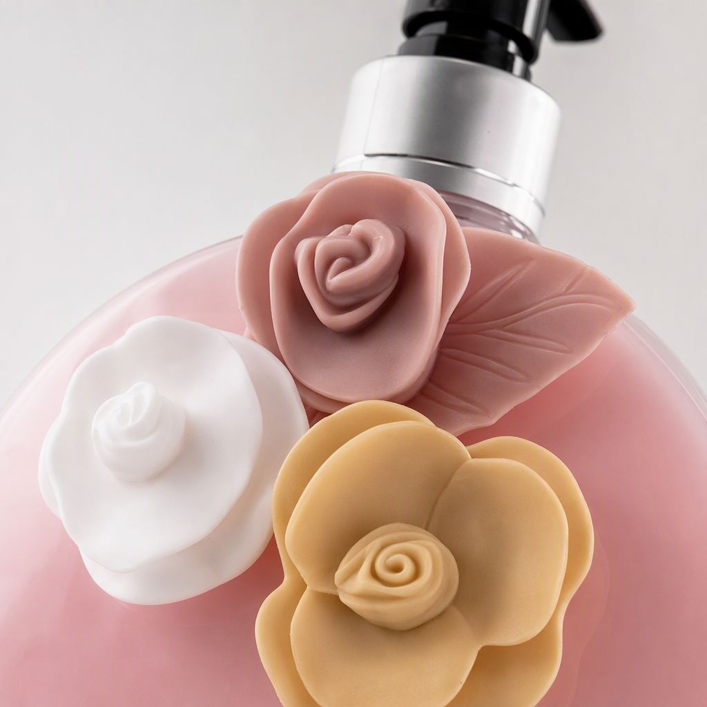 Pink flower body lotion bottle, white rose packaging box, moisturizing and nourishing fragrance care gift box Application Scenario