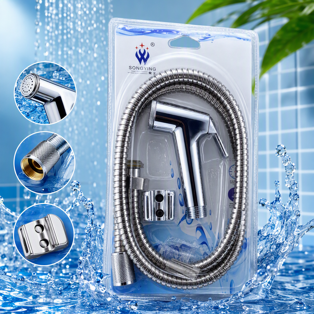 High-end silver shower head set, multi-functional showerhead, all-copper anti-rust home bathroom accessories, simple and fashionable Specification image