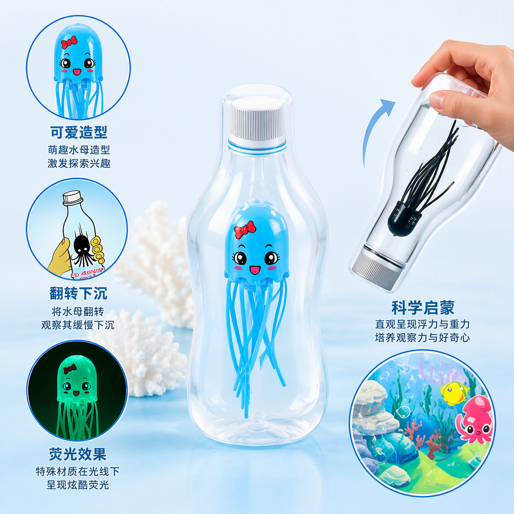 New cross-border jellyfish water play toys, children's bathing and bathing cartoon water spray toys, and fun water play toys for babies details Picture