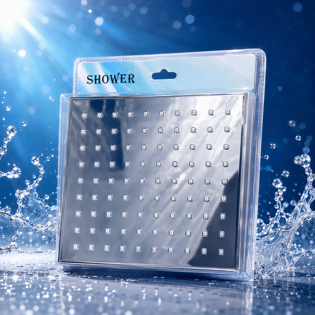 High-end silver square shower head, multi-functional showerhead, modern and simple household bathroom accessories Specification image