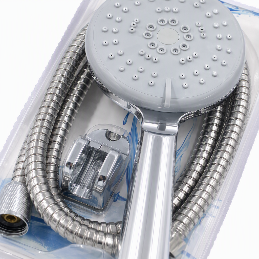 Multi-functional showerhead and shower head set, high-pressure pressure-increasing, all-copper silver bathroom accessories, simple and modern design Application Scenario