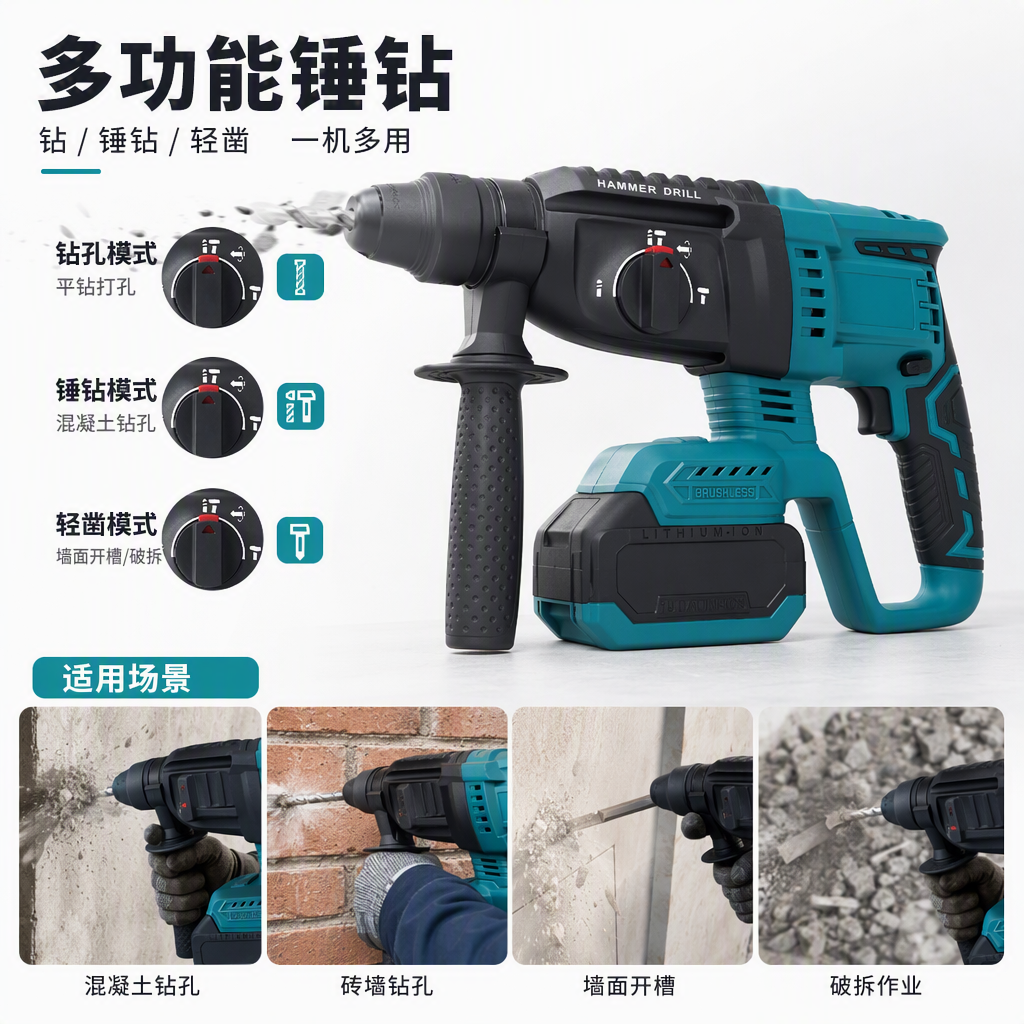 The multi-functional electric handheld lithium battery hammer is a portable and portable DIY repair tool for home use details Picture