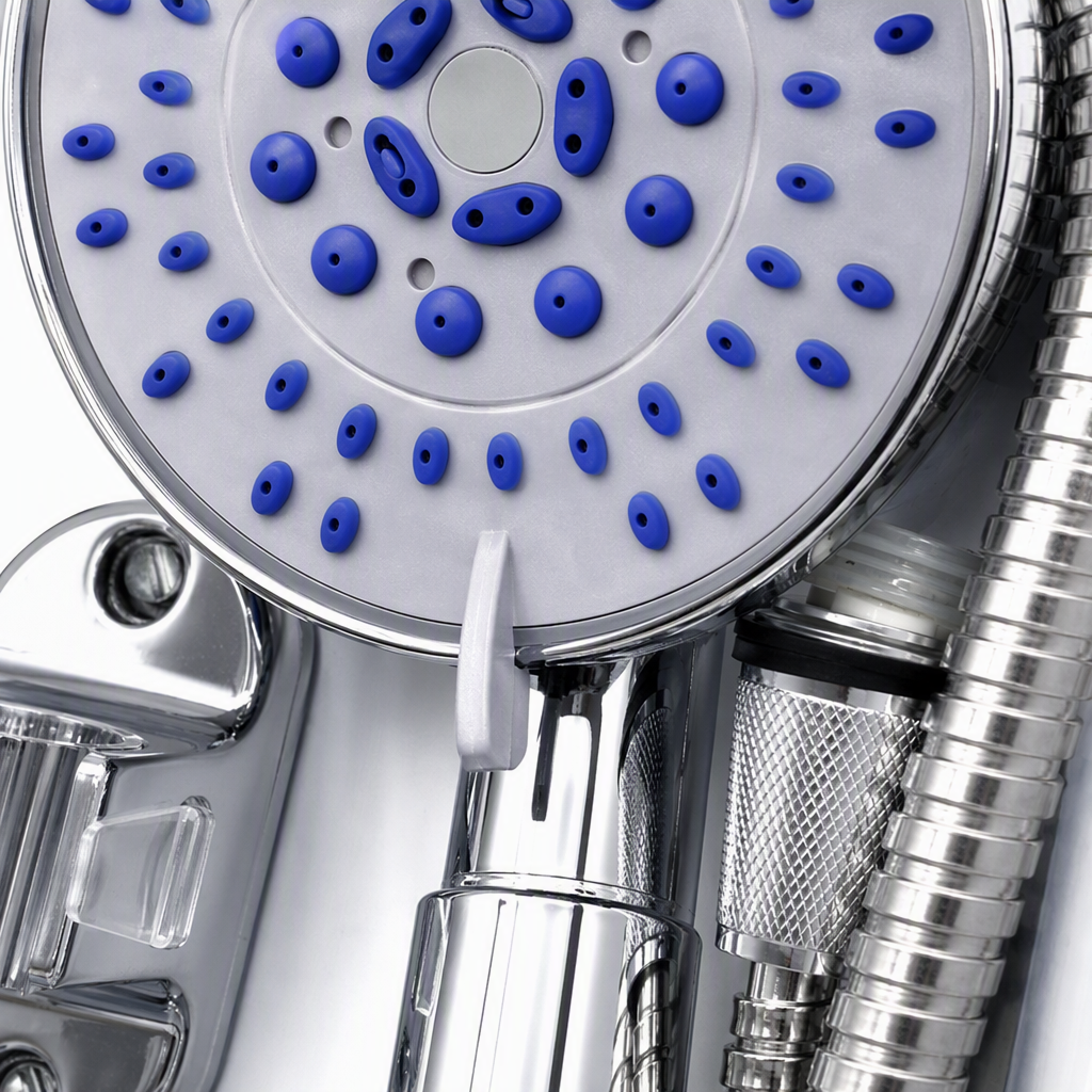 High-end silver shower head set, multi-functional all-copper lift-up shower head accessories for bathrooms, simple and fashionable Application Scenario